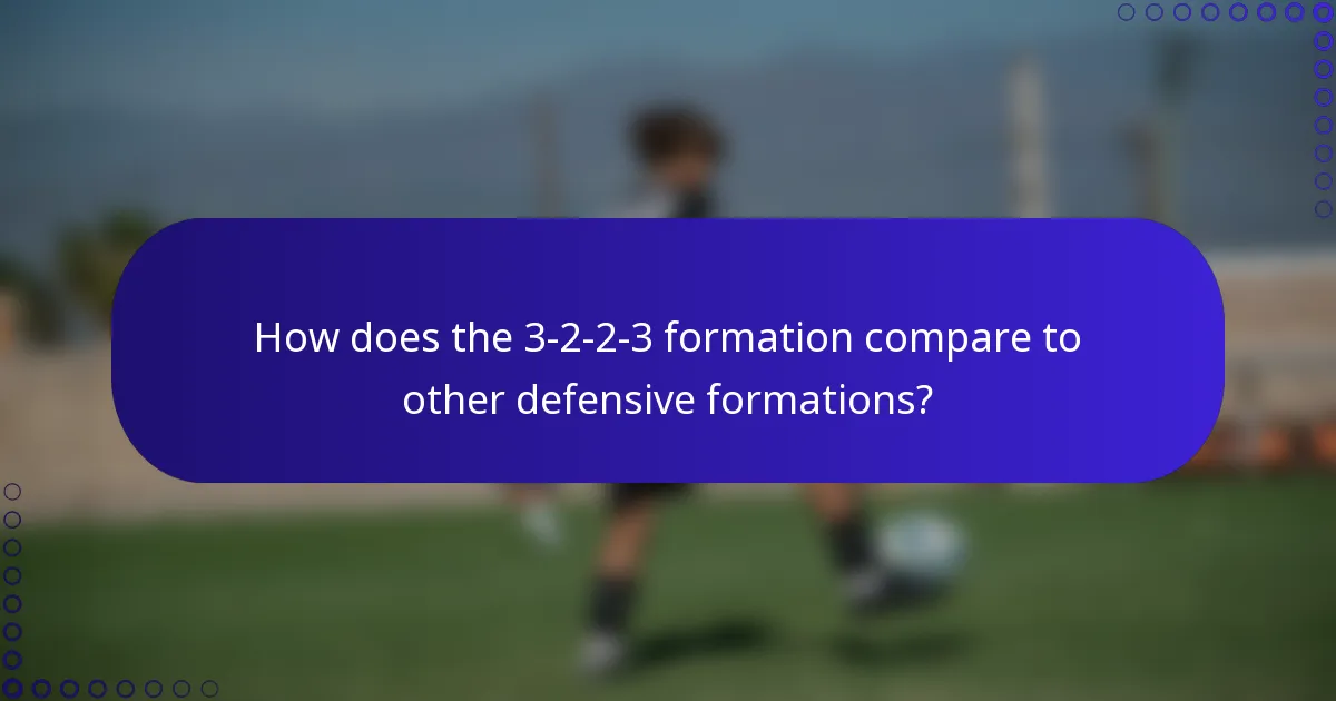 How does the 3-2-2-3 formation compare to other defensive formations?