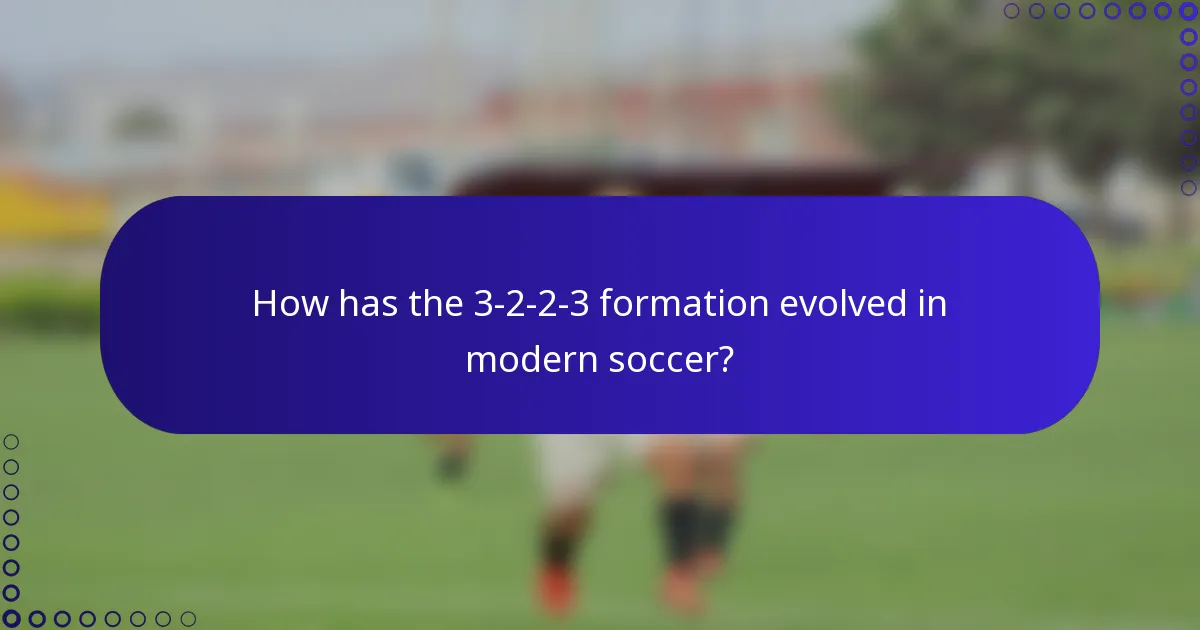 How has the 3-2-2-3 formation evolved in modern soccer?