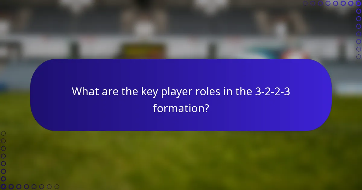 What are the key player roles in the 3-2-2-3 formation?