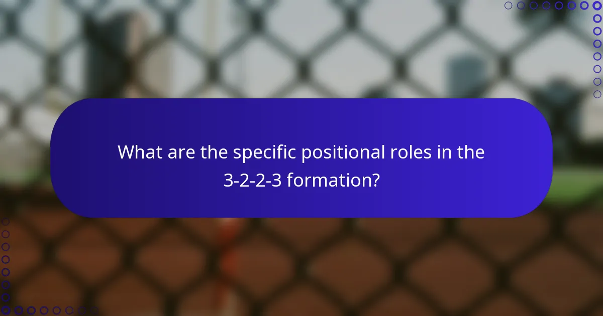 What are the specific positional roles in the 3-2-2-3 formation?