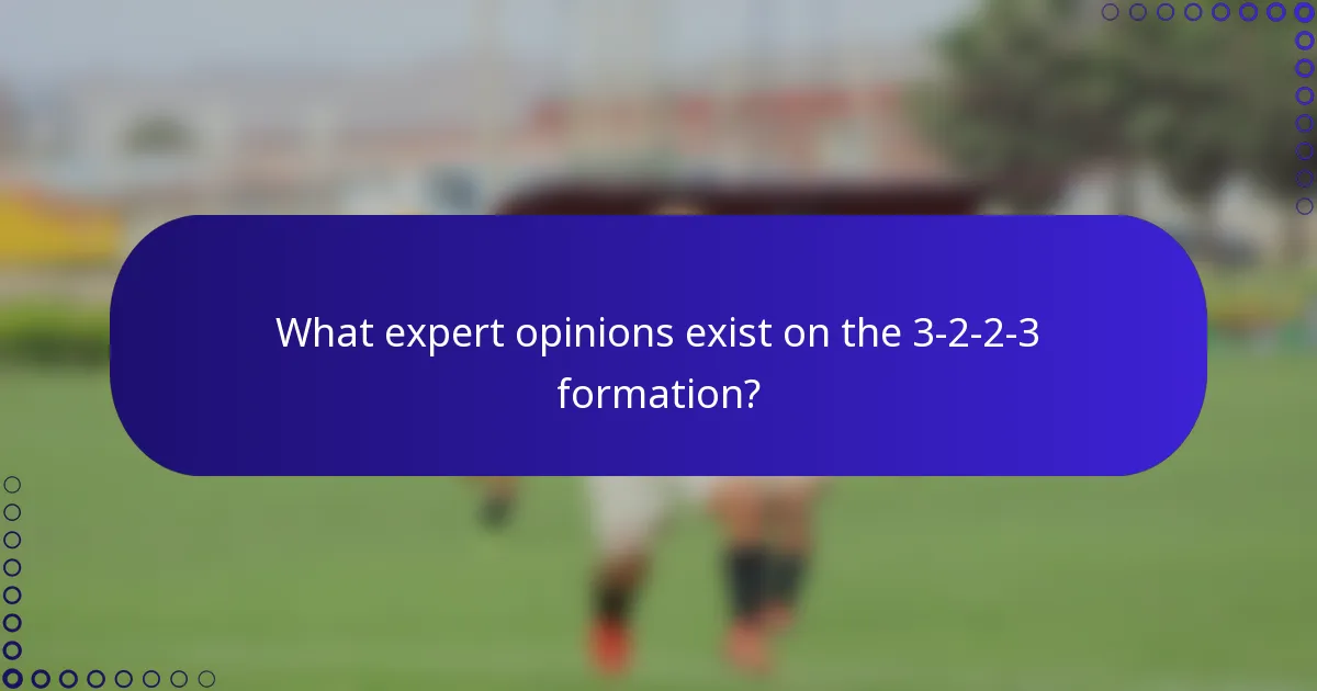 What expert opinions exist on the 3-2-2-3 formation?